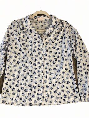 Vintage 70s Graff Californiawear Womens M Abstract Long Sleeve Button Up Blouse